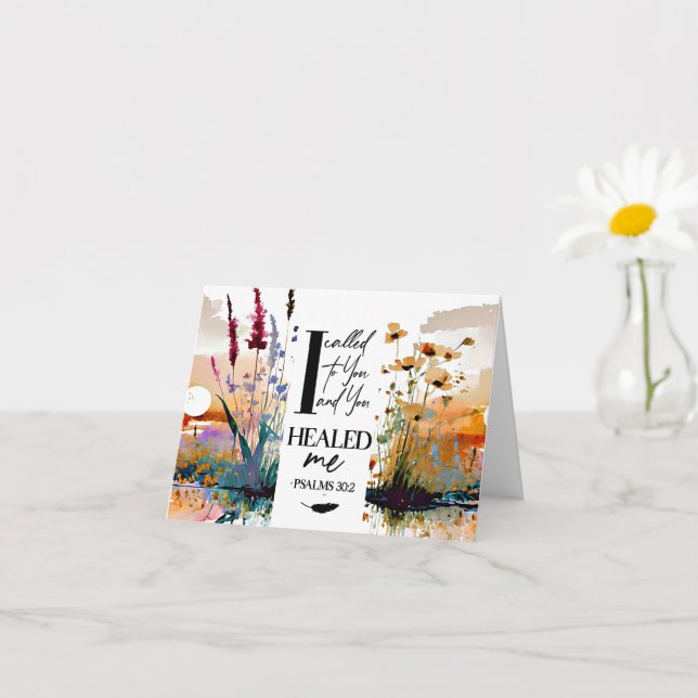 Tarjeta Salmo 30:2 Oh Señor, me curaste la Biblia Cristian (Planta pequeña)
