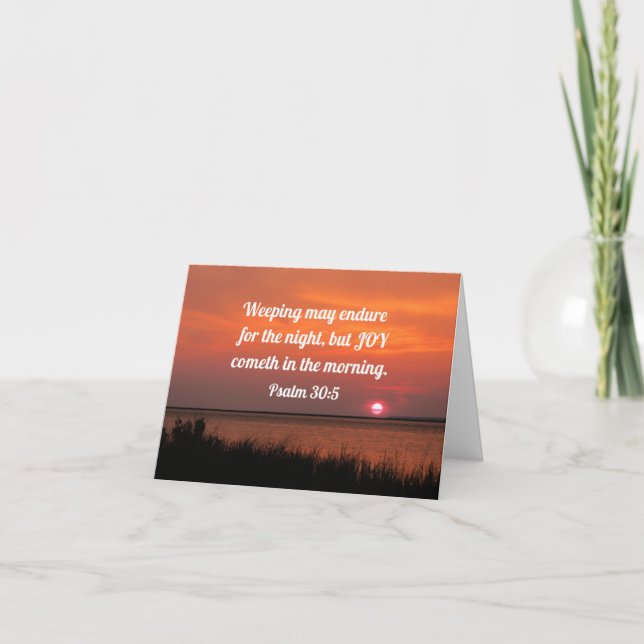 Tarjeta Salmo 30:5 El llanto puede durar toda la noche (Anverso)