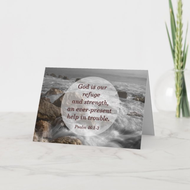 Tarjeta Salmo 46:1-3 Dios es nuestro refugio y fuerza (Anverso)