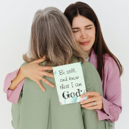 Tarjeta Salmo 46 Sea Aún Floral Verde Motivacional