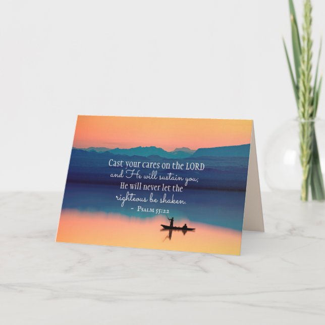 Tarjeta Salmo 55:22 Cuida tus preocupaciones por el SEÑOR (Anverso)