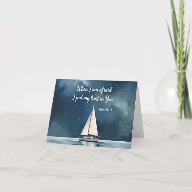 Tarjeta Salmo 56:3 Cuando tengo miedo de confiar en ti, fe (Anverso)