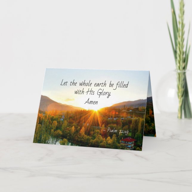 Tarjeta Salmo 72:19 Separe la tierra con Su Gloria (Anverso)
