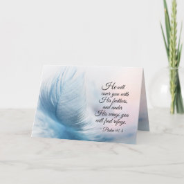 Tarjeta Salmo 91:4 Te cubrirá con sus plumas