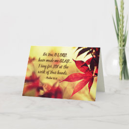 Tarjeta Salmo 92:4 Porque tú, oh SEÑOR, me has alegrado