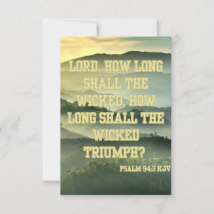 Tarjeta Salmo 94:3 KJV Biblia Verse Pic Greeting Card