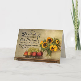 Tarjeta Salmo 95:2 en su presencia con Acción de Gracias