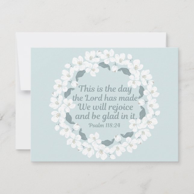 Tarjeta Salmo cristiano inspirador 118:24 Regocijaos (Anverso)