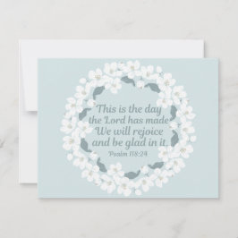 Tarjeta Salmo cristiano inspirador 118:24 Regocijo