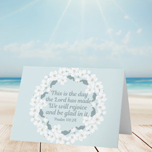 Tarjeta Salmo cristiano inspirador 118:24 Regocijo