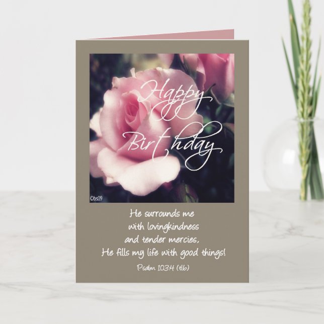 Tarjeta salmo de feliz cumpleaños 103:4 (Anverso)