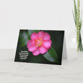 Tarjeta Salmo de Flor y Escritura Camelia Rosa 92:14