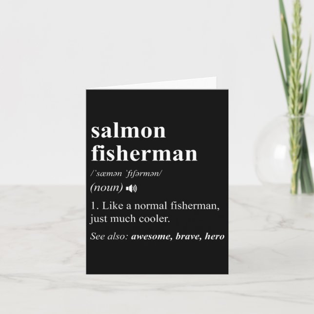 Tarjeta Salmon Fisherman Definition Funny Salmon (Anverso)