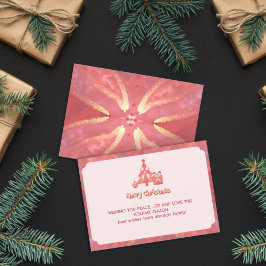 Tarjeta salmon winter christmas wish sunburtst mandala