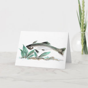 Tarjeta Salmones, Sumi-e
