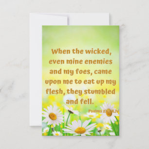 Tarjeta Salmos 27:2 KJV Biblia Scripture Fic Greeting
