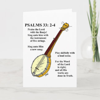 Tarjeta SALMOS 33: Paise el señor con el banjo