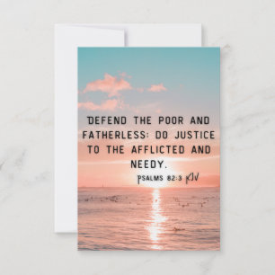 Tarjeta Salmos 82:3 KJV Biblia Verse Pic Flat Greeting