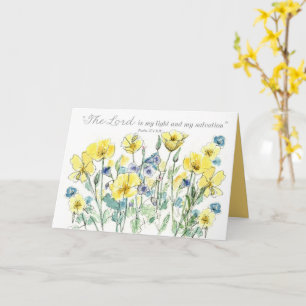 Tarjeta Salmos de Aniversario de Bautismo Escrituras Flore