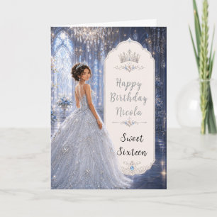 Tarjeta Salón Azul a la Luz de la Luna Cumpleaños Dieciséi