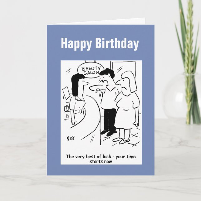 Tarjeta Salón de belleza - tu tiempo empieza... ¡ahora! (Anverso)