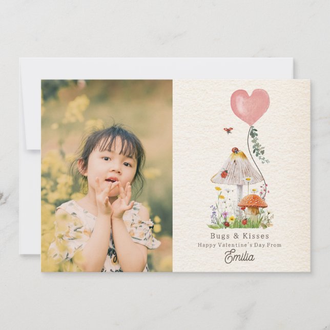 Tarjeta Salón de clases Bugs & Kisses Ladybugs Valentine (Anverso)