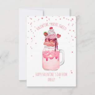 Tarjeta Salón de clases Sweet Candy Milkshake Valentine