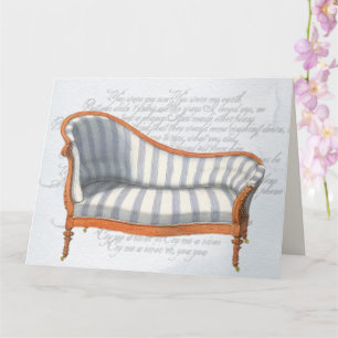 Tarjeta Salón de la Chaise Victorian Blue Stripe