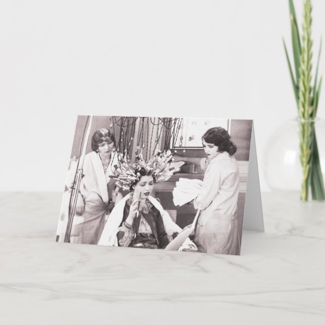 Tarjeta Salón de pelo retro de la diversión (Anverso)