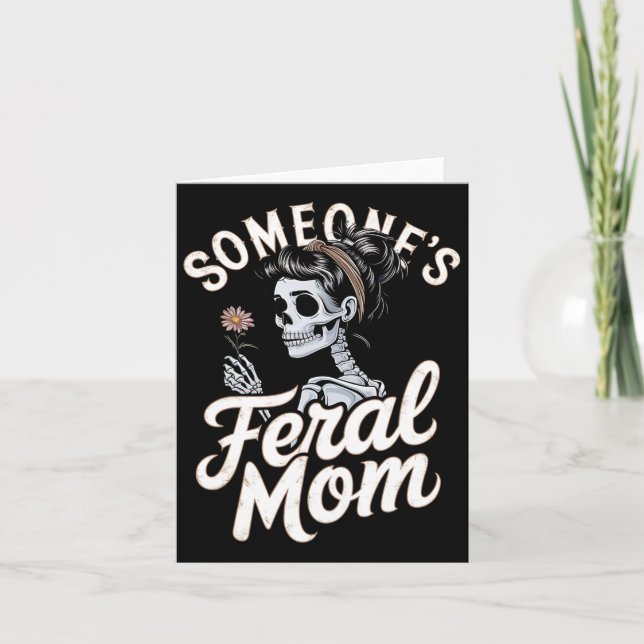 Tarjeta Salón del cráneo de la flor silvestre Feral Mom de (Anverso)