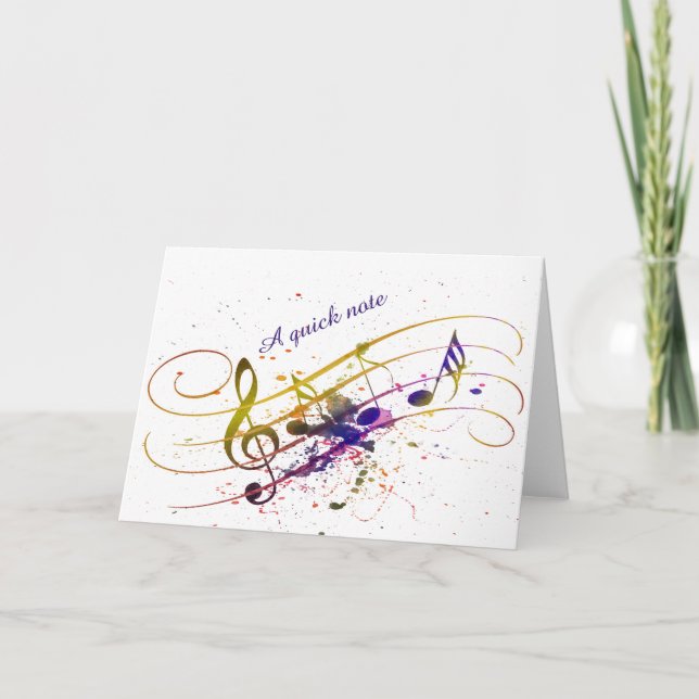 Tarjeta Salpicadura de música colorida (Anverso)