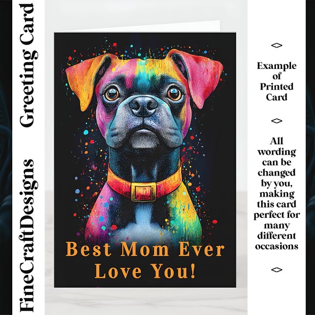 Tarjeta Salpicaduras de pintura vívida Black Dog, Madre pe (Subido por el creador)