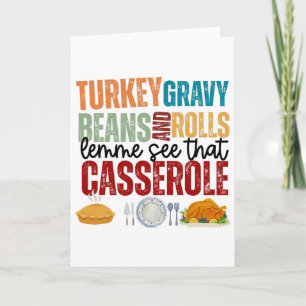 Tarjeta Salsa De Pavo Divertida Frijoles Y Panecillos Cero