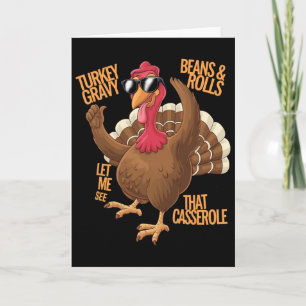 Tarjeta Salsa De Pavo Divertida Frijoles Y Panecillos Cero