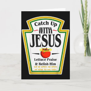Tarjeta Salsa de tomate con Jesús Chiste cristiano diverti