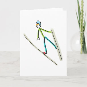 Tarjeta Saltador de Esquí Stickman