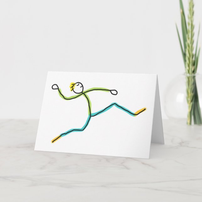 Tarjeta Saltador de longitud Stickman (Anverso)