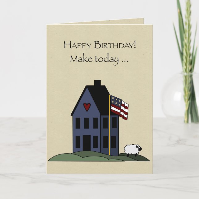 Tarjeta Saltbox Birthday House (Anverso)