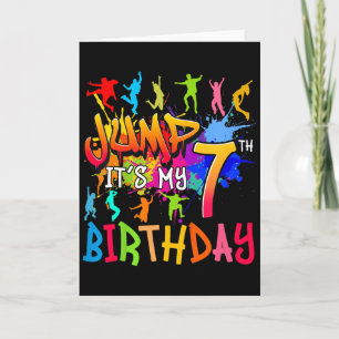 Tarjeta Saltemos Es Mi 7º Cumpleaños Trampolín Bday Matc