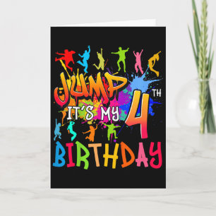 Tarjeta Saltemos Es Mi Cumpleaños Número 4 Alfombra De Cum