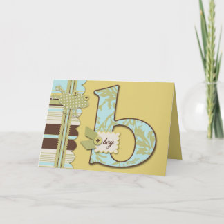 Tarjeta Salto de rana de rana cutánea y Baby Shower monogr