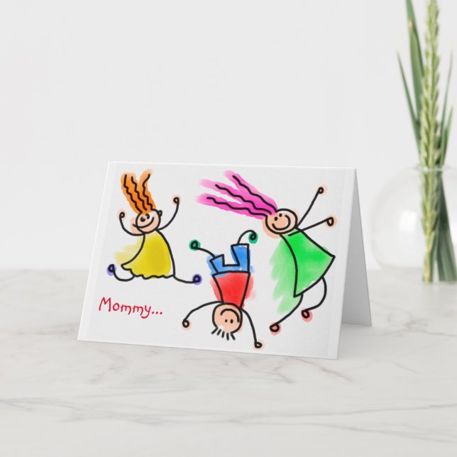 Tarjeta Salto por el día de la madre de la alegría (Anverso)