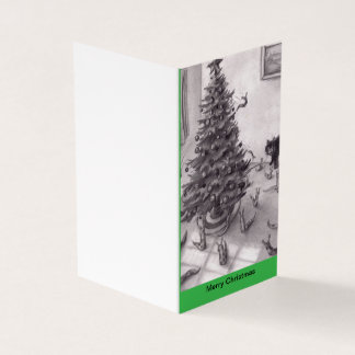 Tarjeta Saltos de un árbol de Navidad en la sala de estar