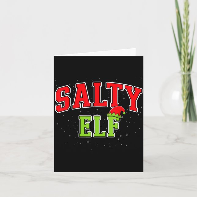 Tarjeta Salty Elf Christmas Family Matching Group Xmas  (Anverso)