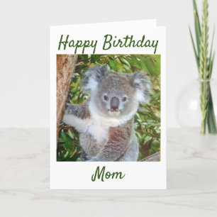 TARJETA "SALUD DE CUMPLEAÑOS DE KOALA" PARA "MAMÁ"