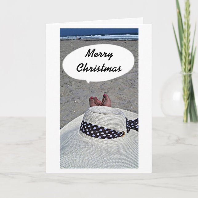TARJETA ***SALUD DE NAVIDAD DE PLAYA*** (Anverso)