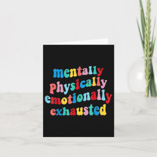 Tarjeta Salud Mental Exhausta Físicamente Emocionalmente