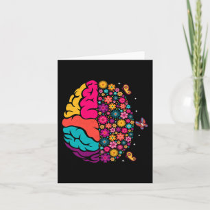 Tarjeta Salud Mental Floral Cerebro Depresión Conciencia C