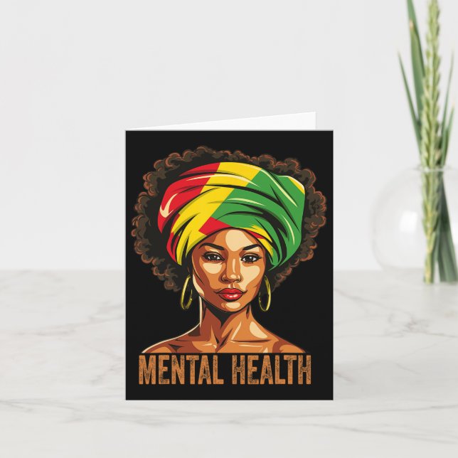 Tarjeta Salud mental Historia negra afroamericana de afroa (Anverso)