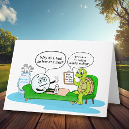 Tarjeta Salud Mental Recupérate, Humor de Golf para Apoyo